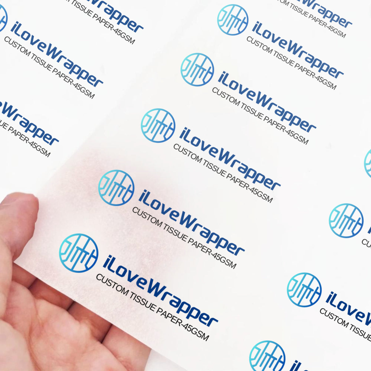 Subtle Brand Story Watermark on 45 GSM Tissue for Luxury Apparel Packaging
