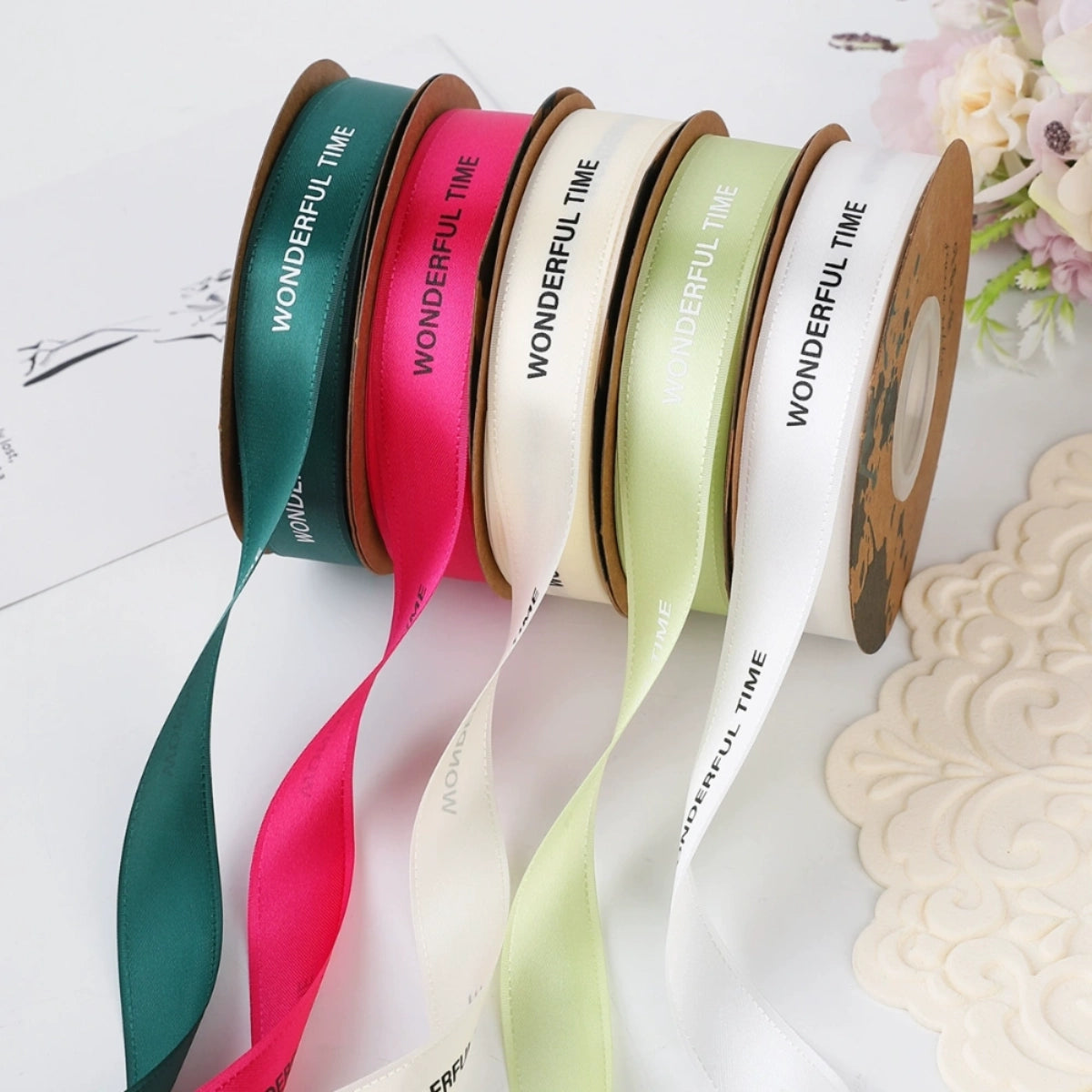 Assorted Width Satin Ribbon Set (9mm/15mm/25mm) for Crafting & DIY