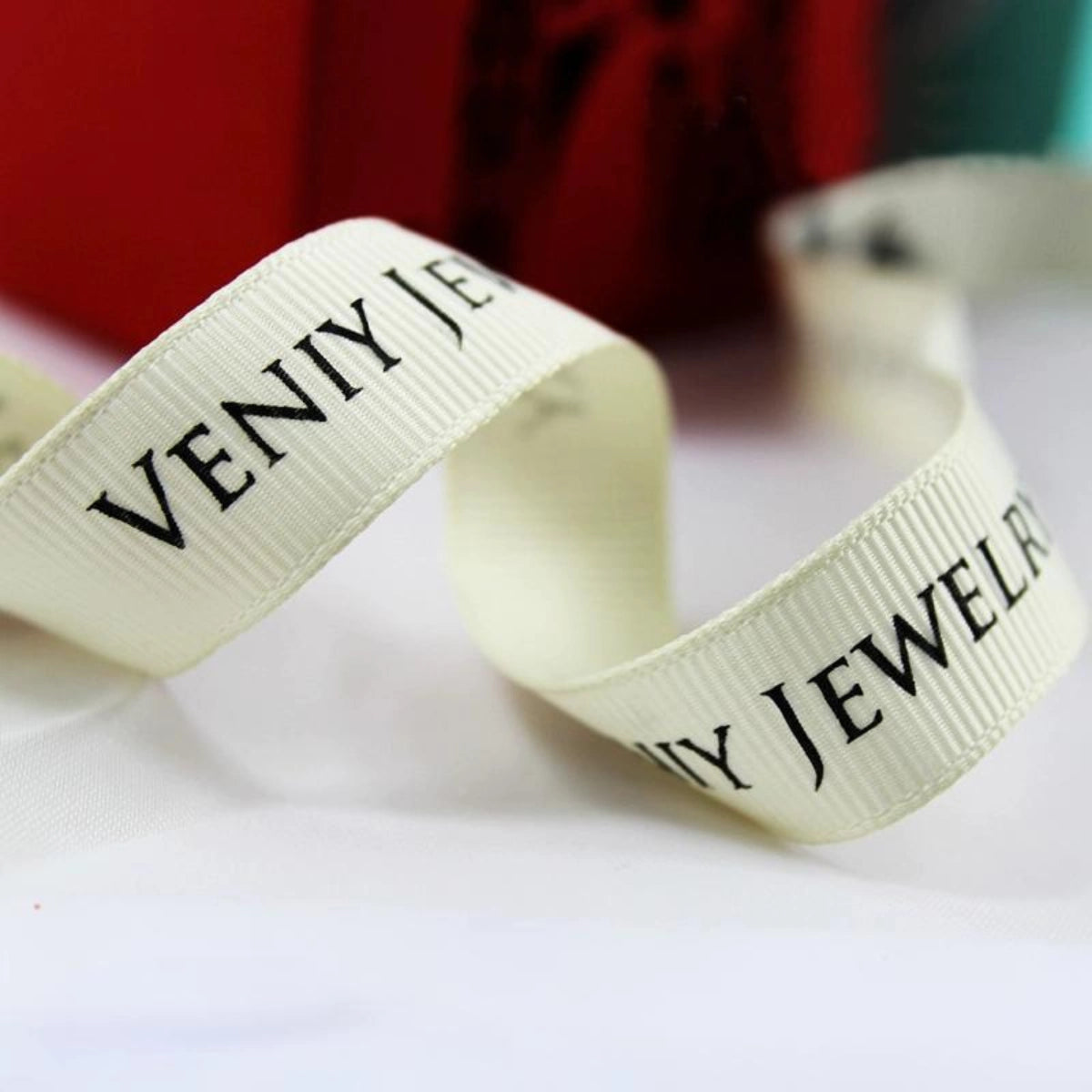 Gold Foil Christmas Grosgrain Ribbon with Snowflake Embossing