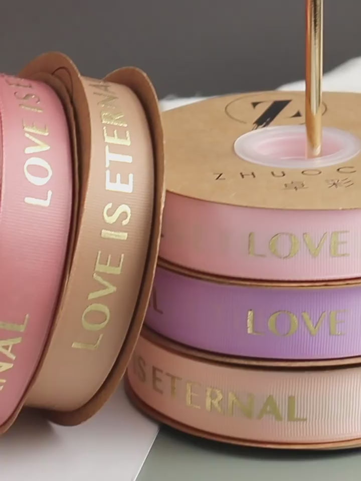 Pearlescent Grosgrain Ribbon in Blush Pink for Wedding Bouquet Wrapping