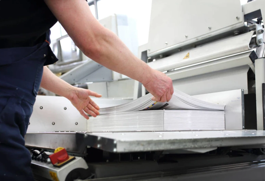 Example of printing a company logo on thin paper