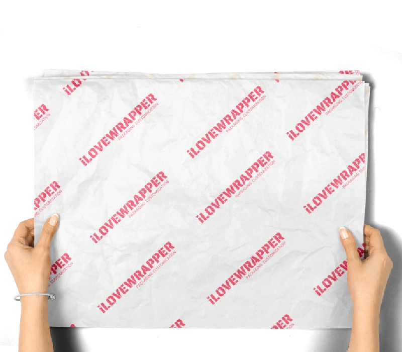 Tissue paper with pink logo