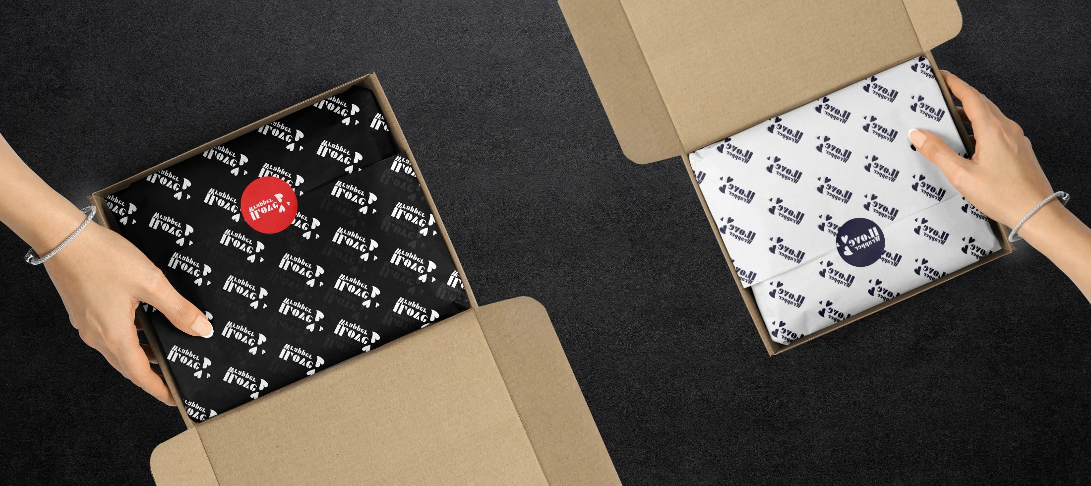 Premium Custom Tissue Paper with unique brand patterns and colors, showcasing exclusive design services.